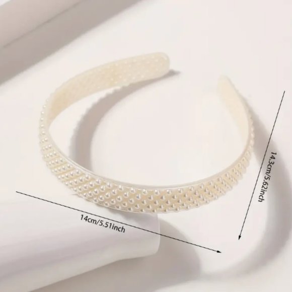 FAUX PEARL HEADBAND in Medium width - Picture 2 of 3